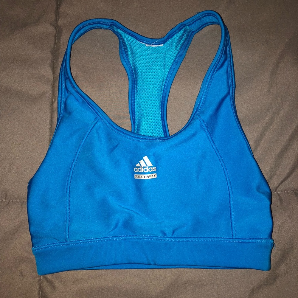Blue Adidas sports bra